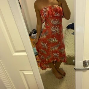 Strapless floral summer dress, super cute